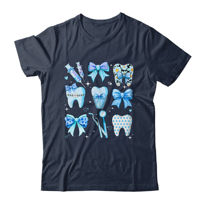 Cute Blue Coquette Bow Teeth Dentist Squad Dental Assistant Shirt & Hoodie | teecentury