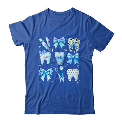 Cute Blue Coquette Bow Teeth Dentist Squad Dental Assistant Shirt & Hoodie | teecentury
