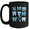 Cute Blue Coquette Bow Teeth Dentist Squad Dental Assistant Mug | teecentury