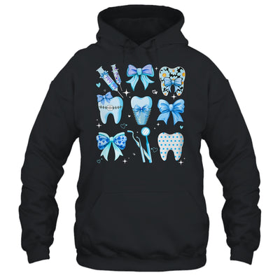 Cute Blue Coquette Bow Teeth Dentist Squad Dental Assistant Shirt & Hoodie | teecentury