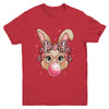 Cute Bunny Rabbit Face Leopard Glasses Girl Happy Easter Day Youth Shirt | teecentury