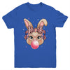 Cute Bunny Rabbit Face Leopard Glasses Girl Happy Easter Day Youth Shirt | teecentury