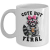 Cute But Feral Funny Colorful Racoon With Sunglasses Racoon Mug | teecentury