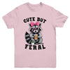 Cute But Feral Funny Colorful Racoon With Sunglasses Racoon Youth Shirt | teecentury