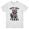 Cute But Feral Funny Colorful Racoon With Sunglasses Racoon Youth Shirt | teecentury