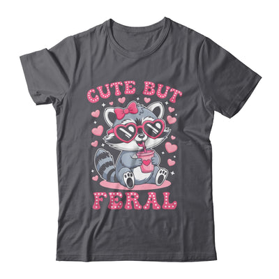 Cute But Feral Funny Pink Racoon With Glasses Kids Girls Shirt & Hoodie | teecentury
