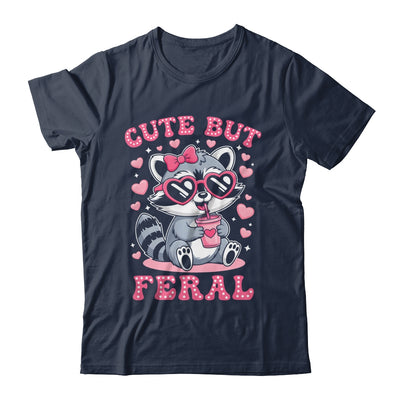 Cute But Feral Funny Pink Racoon With Glasses Kids Girls Shirt & Hoodie | teecentury
