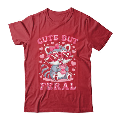 Cute But Feral Funny Pink Racoon With Glasses Kids Girls Shirt & Hoodie | teecentury