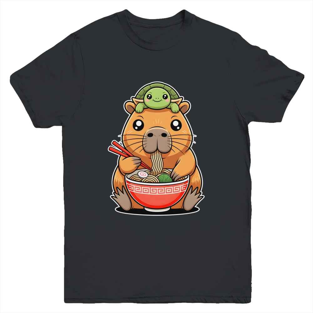 Cute Capybara And Turtle Backpack Ramen Kawaii Capibara Girl Youth Shirt | teecentury