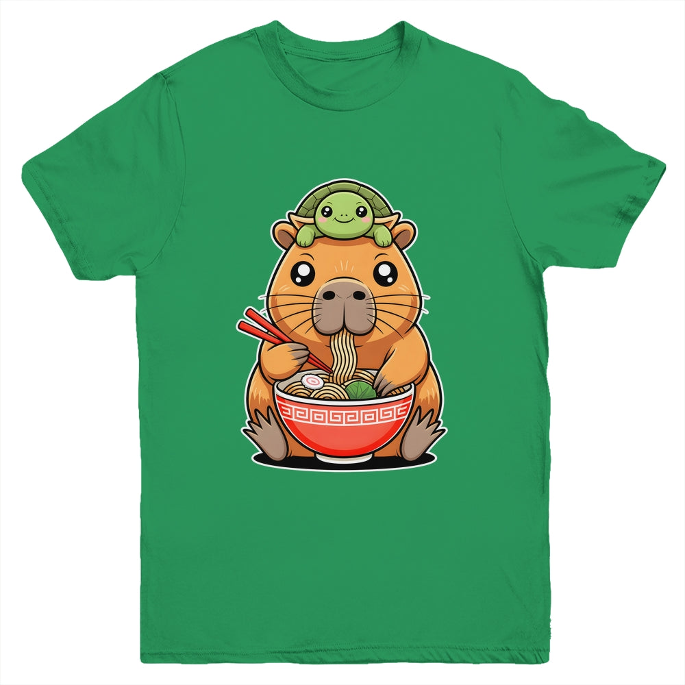 Cute Capybara And Turtle Backpack Ramen Kawaii Capibara Girl Youth Shirt | teecentury