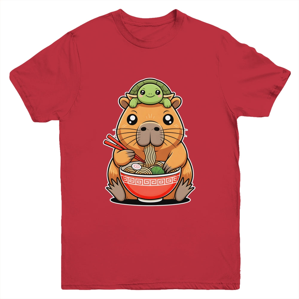 Cute Capybara And Turtle Backpack Ramen Kawaii Capibara Girl Youth Shirt | teecentury