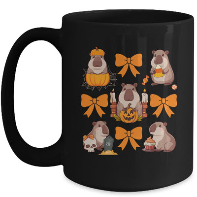 Cute Capybara Fall Halloween Capybara Coquette Bow Girls Mug | teecentury