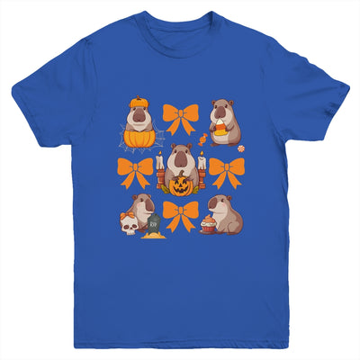 Cute Capybara Fall Halloween Capybara Coquette Bow Girls Youth Shirt | teecentury