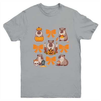 Cute Capybara Fall Halloween Capybara Coquette Bow Girls Youth Shirt | teecentury