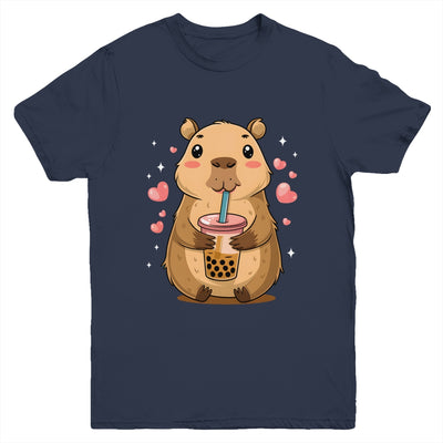 Cute Capybara Tea Bubble Rodent Women Teen Girls Kids Youth Shirt | teecentury