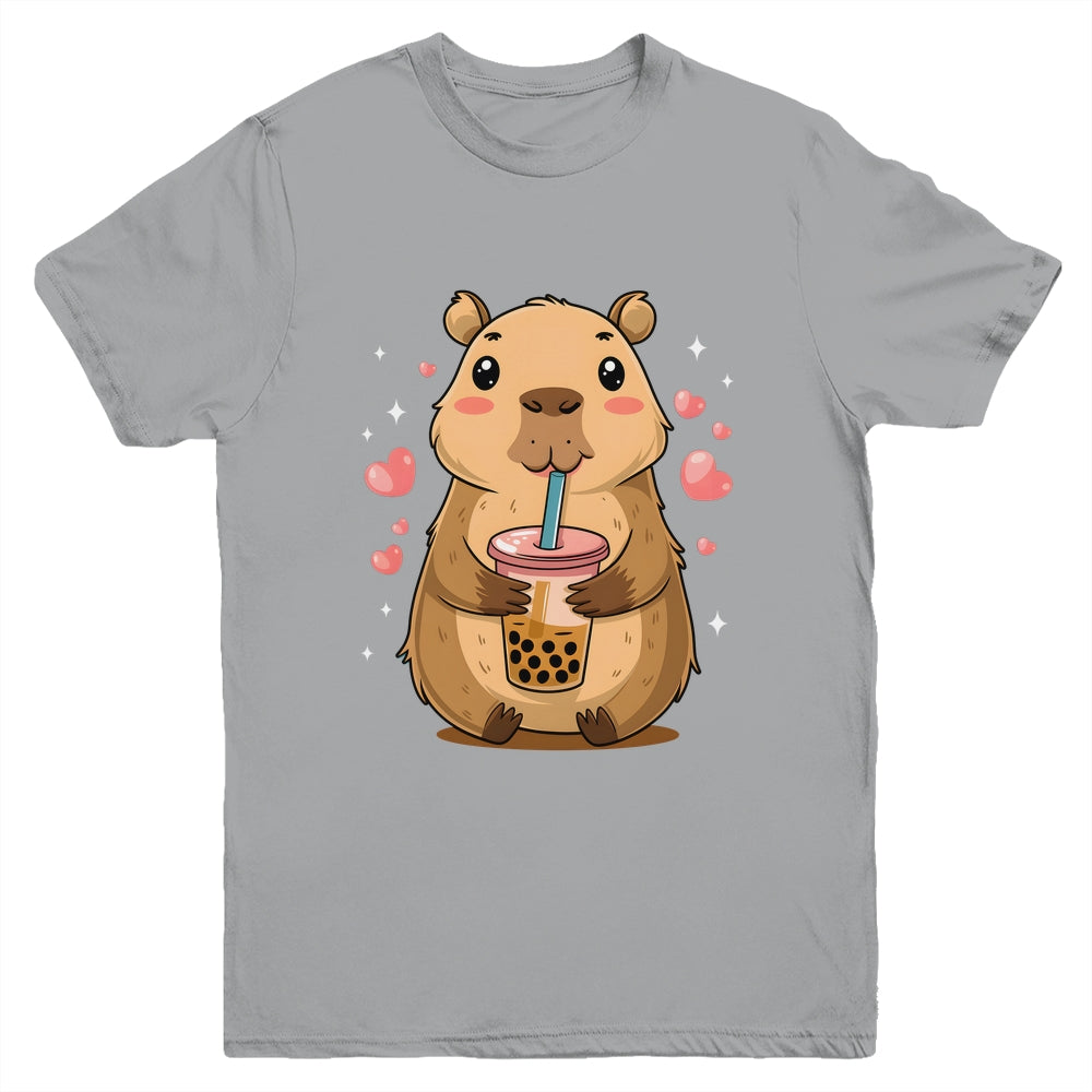 Cute Capybara Tea Bubble Rodent Women Teen Girls Kids Youth Shirt | teecentury