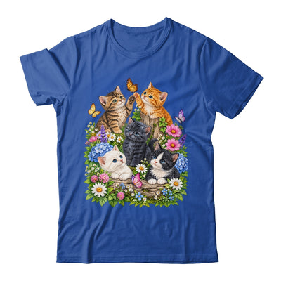 Cute Cat Flower Floral Kitten Vintage Nature Cat Lover Shirt & Tank Top | teecentury