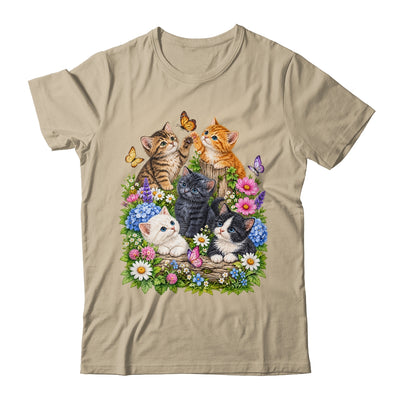 Cute Cat Flower Floral Kitten Vintage Nature Cat Lover Shirt & Tank Top | teecentury
