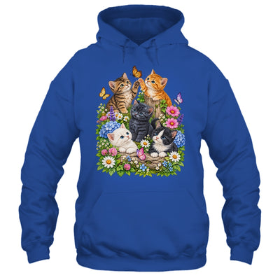 Cute Cat Flower Floral Kitten Vintage Nature Cat Lover Shirt & Tank Top | teecentury