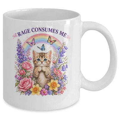 Cute Cat Rage Consumes Me Flower Funny Sarcastic Kitten Mug | teecentury
