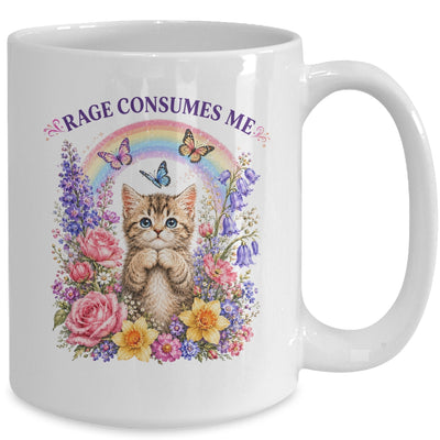 Cute Cat Rage Consumes Me Flower Funny Sarcastic Kitten Mug | teecentury