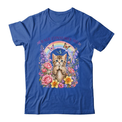 Cute Cat Rage Consumes Me Flower Funny Sarcastic Kitten Shirt & Tank Top | teecentury