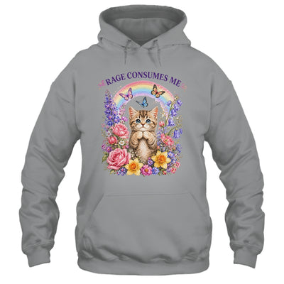 Cute Cat Rage Consumes Me Flower Funny Sarcastic Kitten Shirt & Tank Top | teecentury