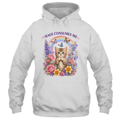 Cute Cat Rage Consumes Me Flower Funny Sarcastic Kitten Shirt & Tank Top | teecentury