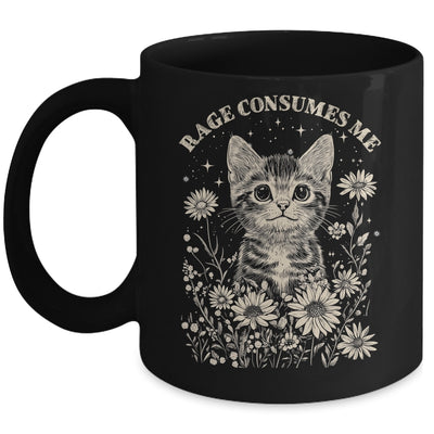 Cute Cat Rage Consumes Me Funny Sarcastic Kitten Flower Mug | teecentury