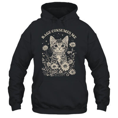 Cute Cat Rage Consumes Me Funny Sarcastic Kitten Flower Shirt & Tank Top | teecentury