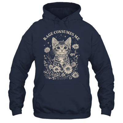 Cute Cat Rage Consumes Me Funny Sarcastic Kitten Flower Shirt & Tank Top | teecentury
