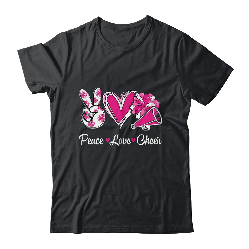 Cute Cheerleading Cheer For Women Girls Peace Love Cheer Shirt & Tank Top | teecentury