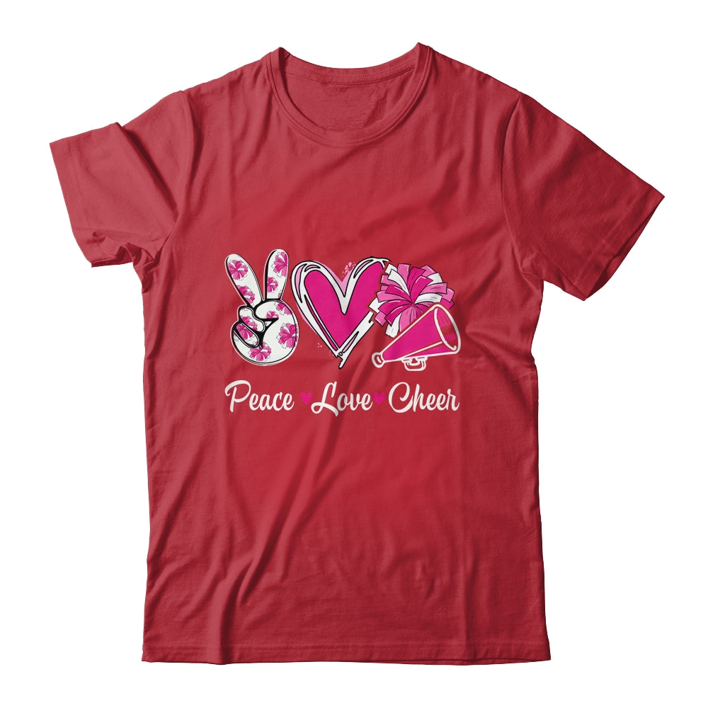 Cute Cheerleading Cheer For Women Girls Peace Love Cheer Shirt & Tank Top | teecentury