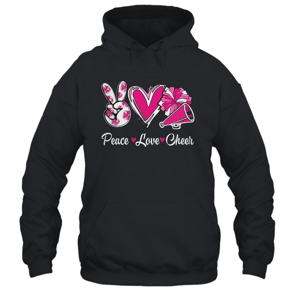 Cute Cheerleading Cheer For Women Girls Peace Love Cheer Shirt & Tank Top | teecentury