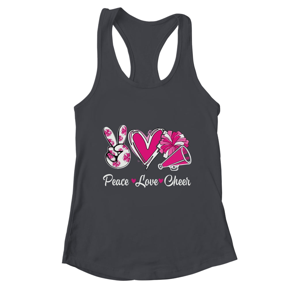 Cute Cheerleading Cheer For Women Girls Peace Love Cheer Shirt & Tank Top | teecentury