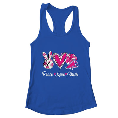 Cute Cheerleading Cheer For Women Girls Peace Love Cheer Shirt & Tank Top | teecentury