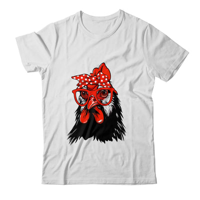 Cute Chicken With Bandana Headband And Glasses Women Girl Shirt & Tank Top | teecentury