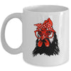 Cute Chicken With Bandana Headband And Glasses Women Girl Mug | teecentury