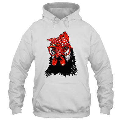 Cute Chicken With Bandana Headband And Glasses Women Girl Shirt & Tank Top | teecentury