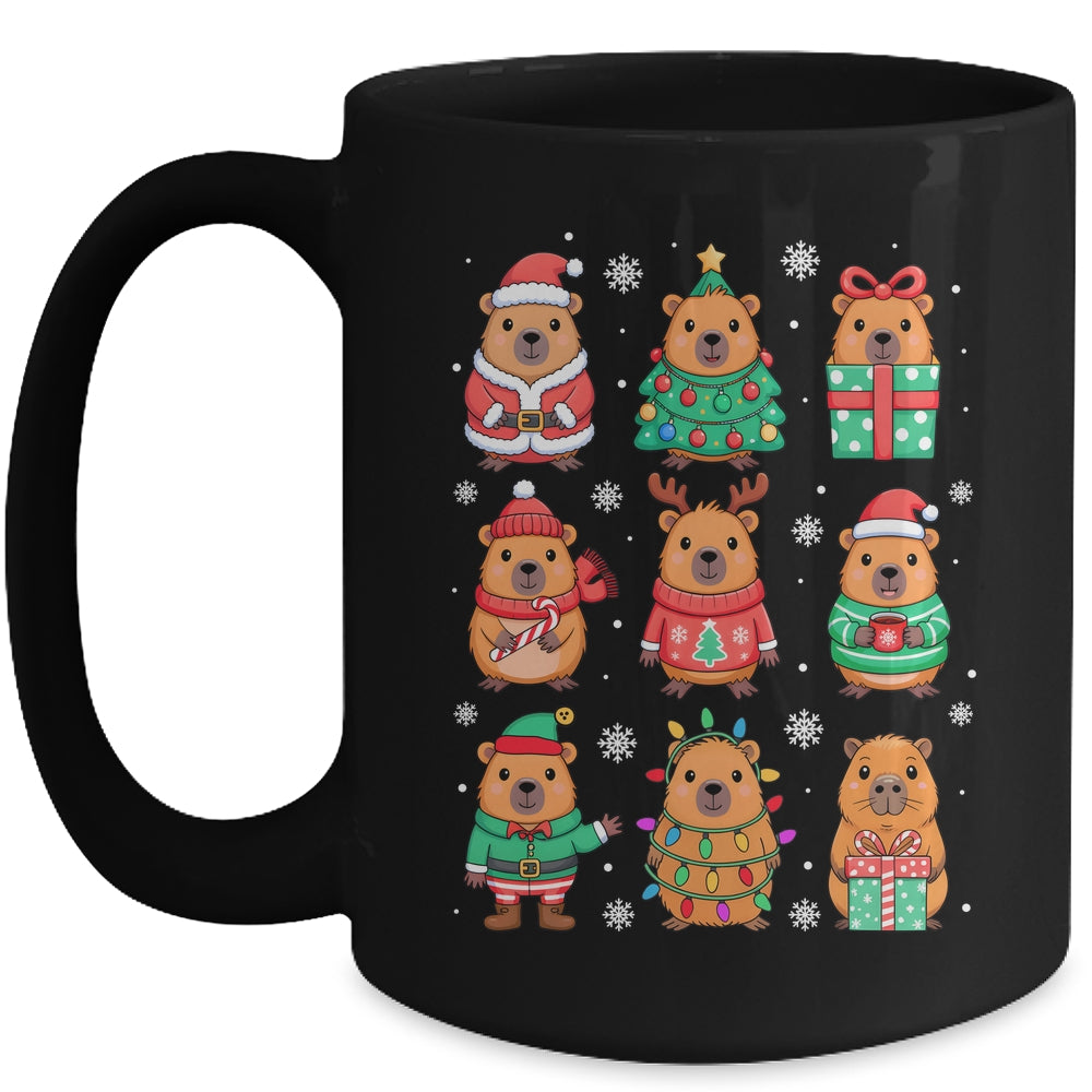 Cute Christmas Capybara Funny Family Xmas Men Women Kids Mug | teecentury