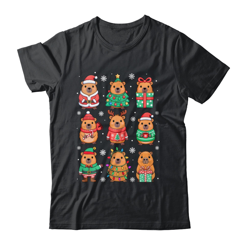 Cute Christmas Capybara Funny Family Xmas Men Women Kids Shirt & Sweatshirt | teecentury