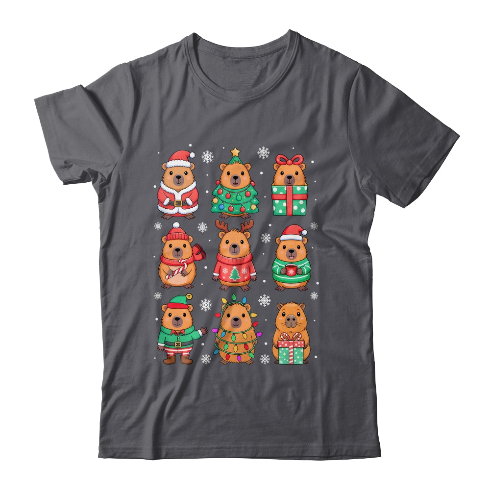 Cute Christmas Capybara Funny Family Xmas Men Women Kids Shirt & Sweatshirt | teecentury