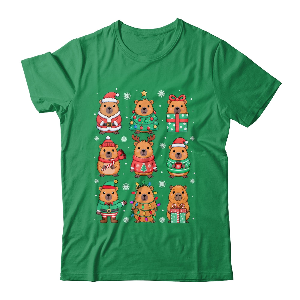 Cute Christmas Capybara Funny Family Xmas Men Women Kids Shirt & Sweatshirt | teecentury