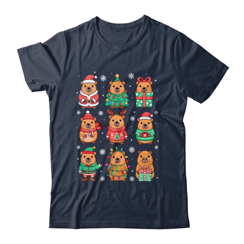 Cute Christmas Capybara Funny Family Xmas Men Women Kids Shirt & Sweatshirt | teecentury