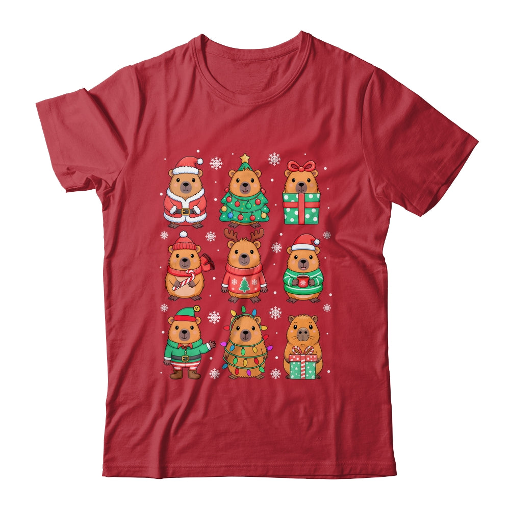 Cute Christmas Capybara Funny Family Xmas Men Women Kids Shirt & Sweatshirt | teecentury