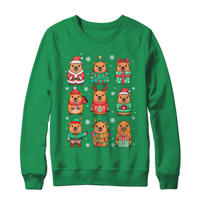 Cute Christmas Capybara Funny Family Xmas Men Women Kids Shirt & Sweatshirt | teecentury