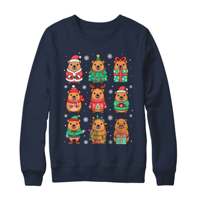 Cute Christmas Capybara Funny Family Xmas Men Women Kids Shirt & Sweatshirt | teecentury