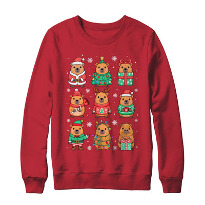 Cute Christmas Capybara Funny Family Xmas Men Women Kids Shirt & Sweatshirt | teecentury