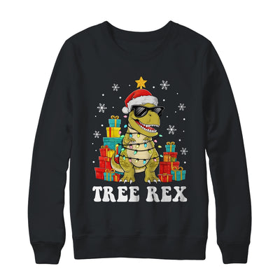 Cute Christmas Dinosaur Tree Rex Xmas T-rex Boys Kid Shirt & Sweatshirt | teecentury