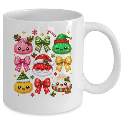 Cute Christmas Dumpling Squishy Kawaii Preppy Bow Kids Mug | teecentury